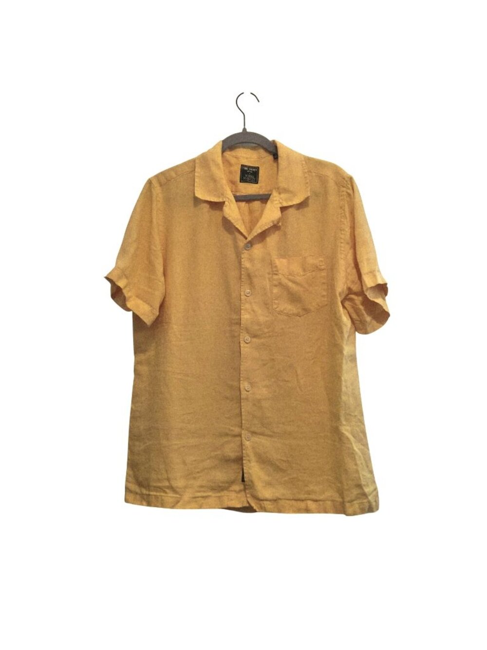 Todd Snyder Baird McNutt Yellow Irish Linen Camp Shirt Mens Medium